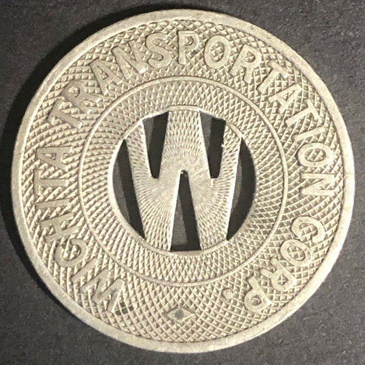 c1940's 23mm Wichita Transportation Corp. G/F One Fare Brass Transit Token KS