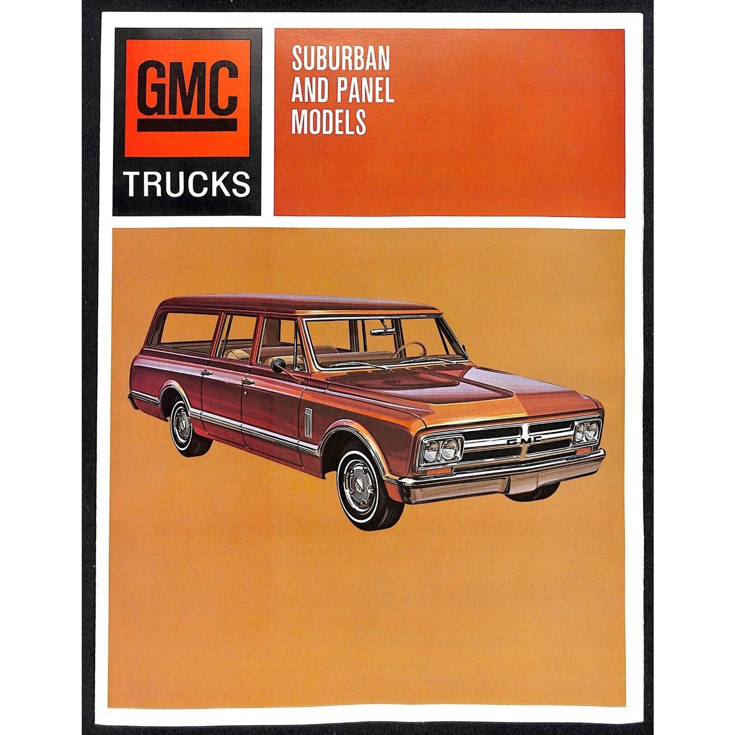 1967 Trucks GMC Suburban and Panel Models Single Sheet Tri-Fold Brochure VGC