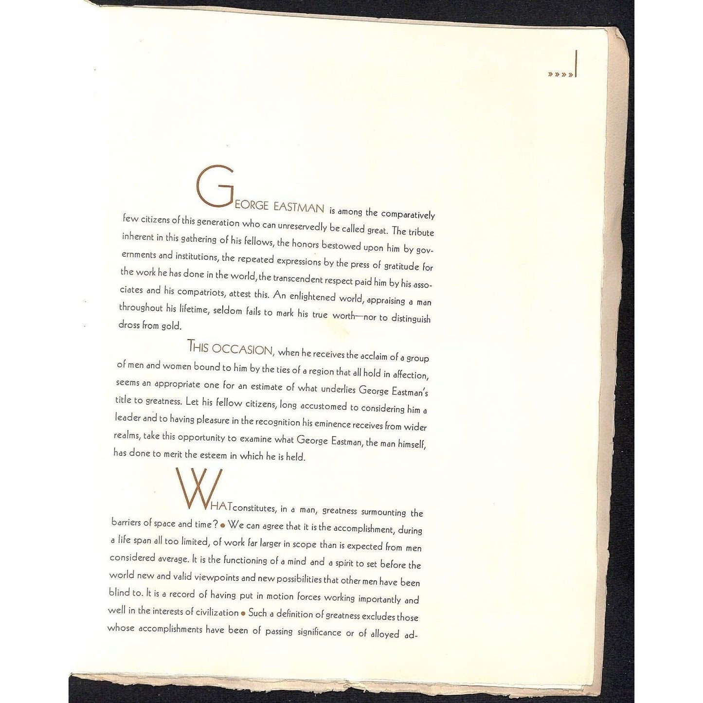 George Eastman 1931 Lg. Memento Booklet Dinner at Commodore Hotel NY Very Scarce