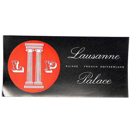 Lausanne Palace Suisse French Switzerland Luggage Label Vintage NOS