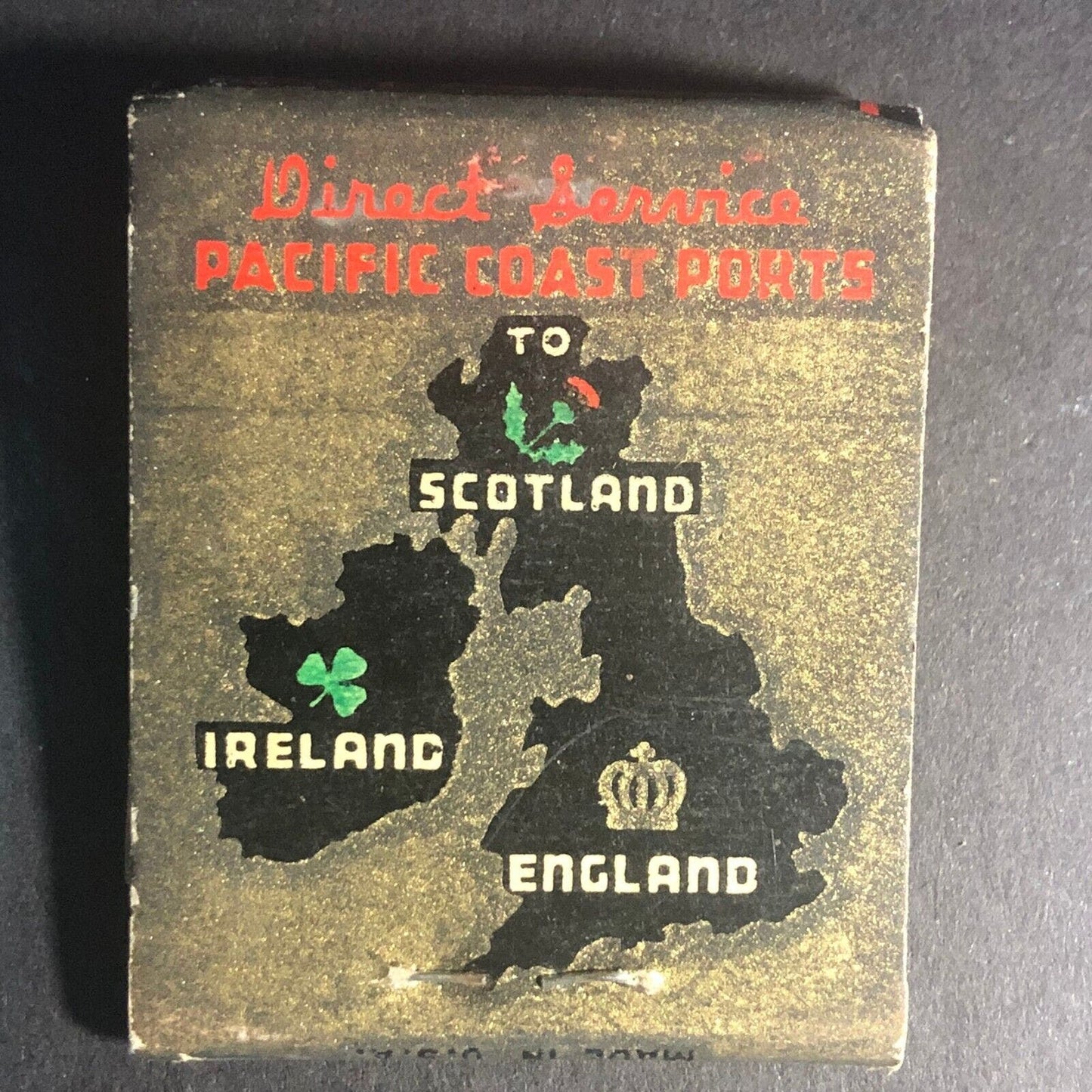 Knutsen Line Pacific Coast Full 20-Str Matchbook c1930's-40's - Scarce