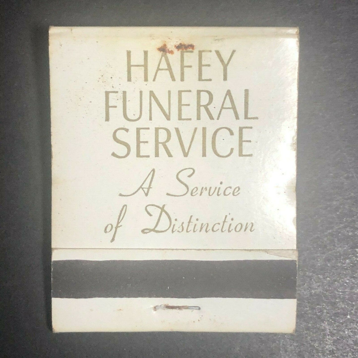 1960's-70's Full Matchbook - "Hafey Funeral Home" Longmeadow Hampton Forest Park