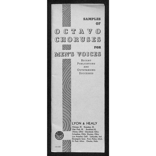 Lyon & Healy "Samples of Octavo Choruses for Men's Voices" C1933 23pp VGC