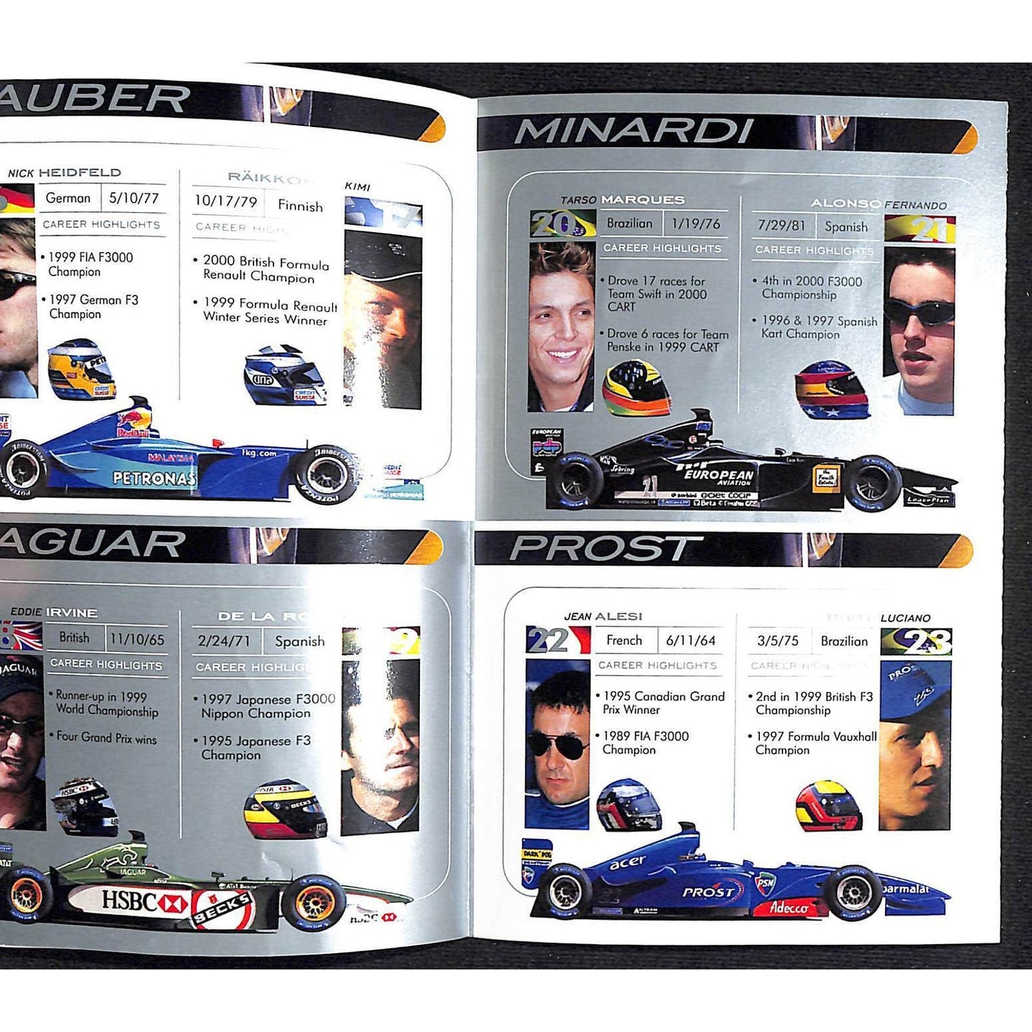 2001 F1 SAP USGP Grand Prix Racing Spectator Guide & Info Booklet 12pp VGC