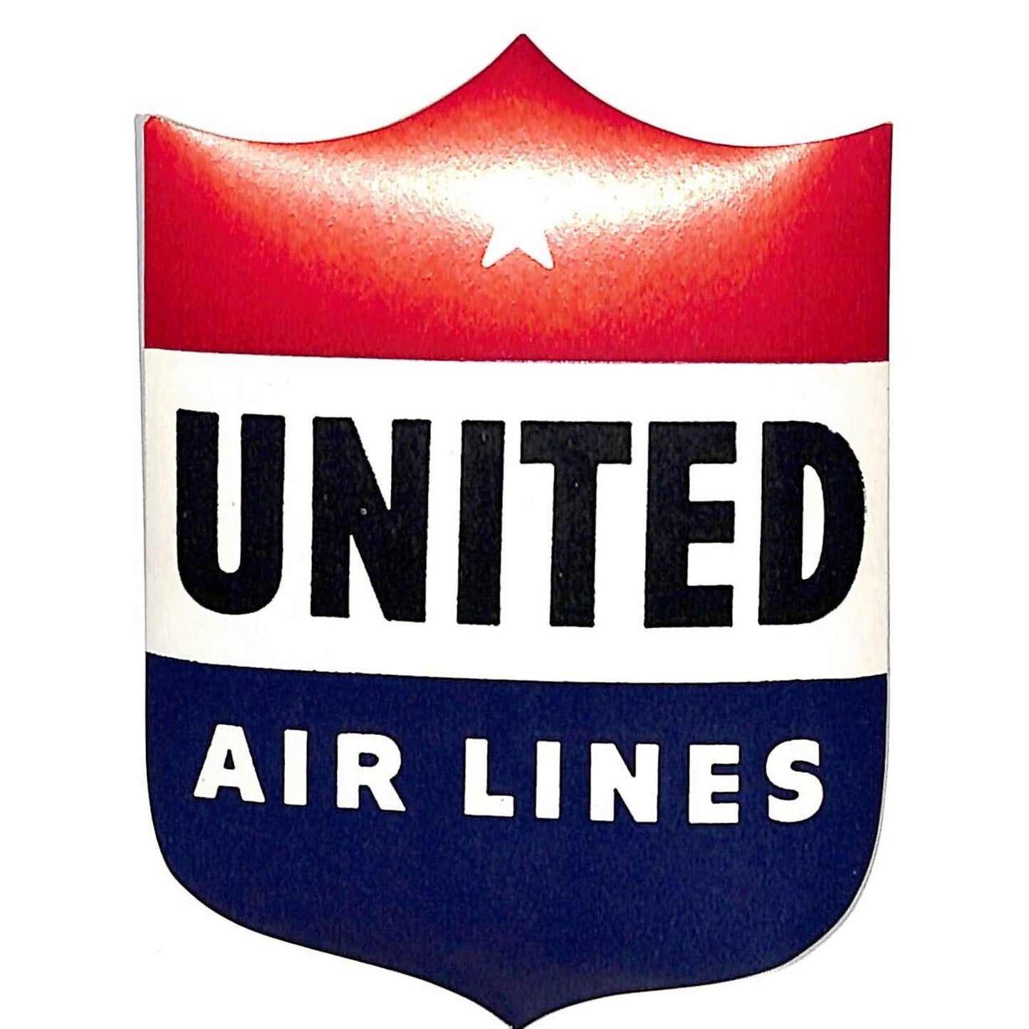 Delta Airlines Luggage Label Shield Die Cut - Red White Blue 3" x 3.75"