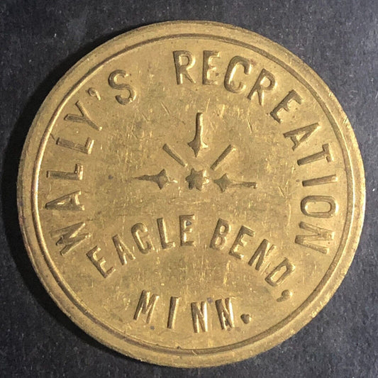 Eagle Bend, MINN Wally's Recreation Brass G/F 25¢ Token 28.6mm
