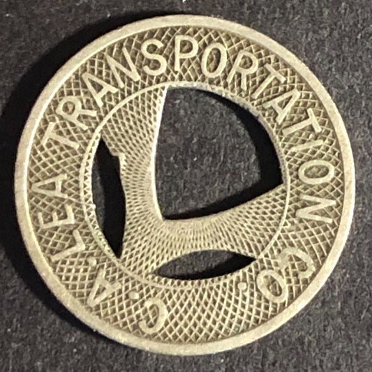 C.A. Lea Transportation Co. (NC) Brass G/F One Fare Hanging "L" Token 16.5mm