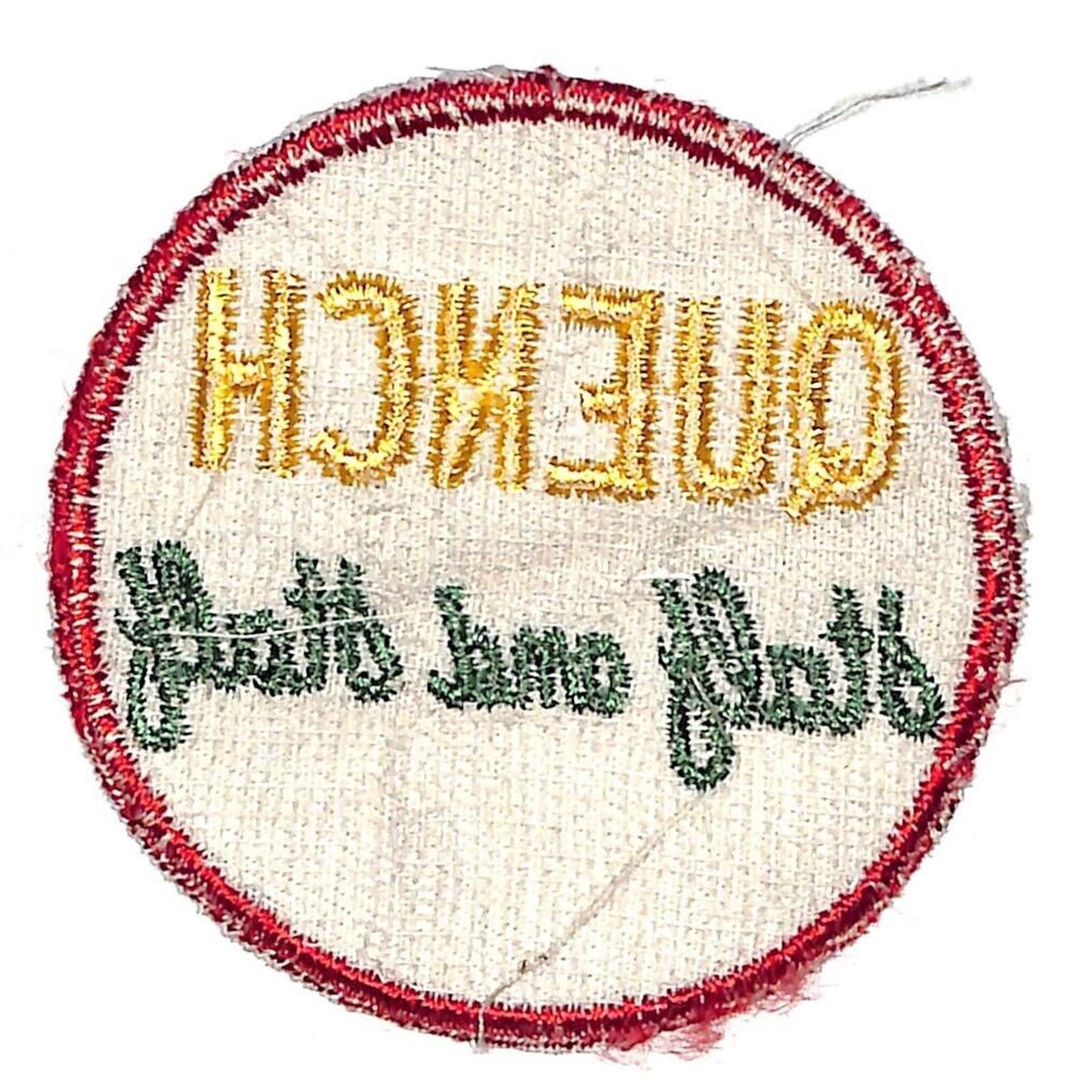 Quench / Half and Half Embroidered Soda Patch c1946 VGC Scarce