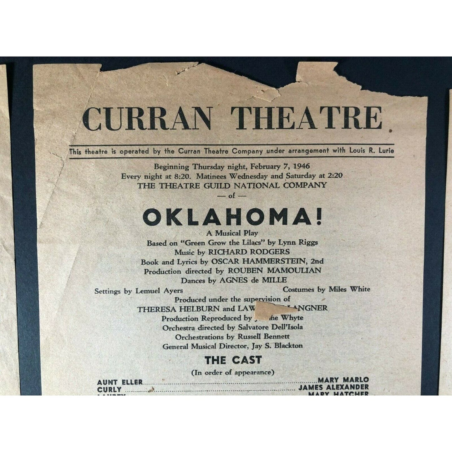 Group of 4 194o's-5o's San Francisco Musical Theater Playbills South Pacific +