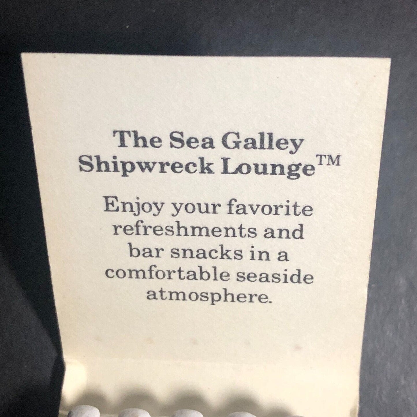 Sea Galley Seafood Shipwreck Lounge Full Matchbook c1980's