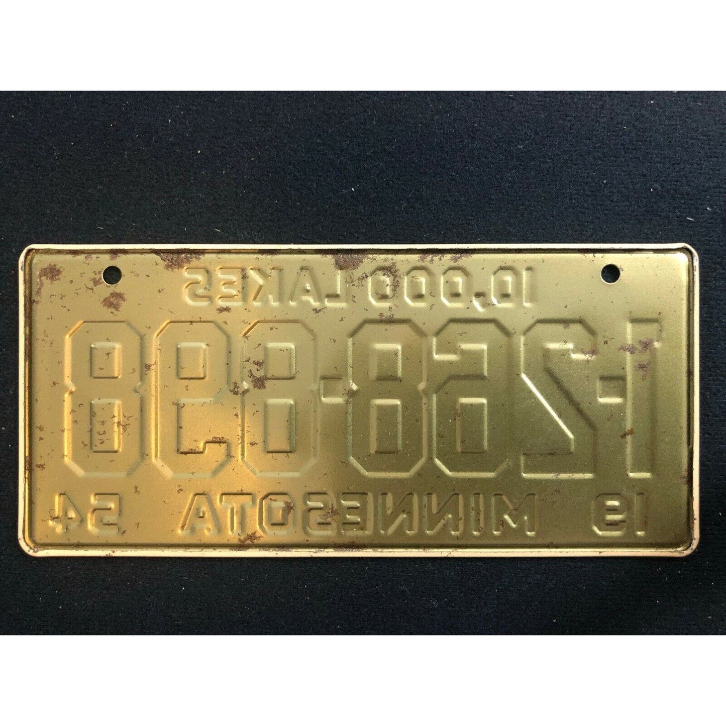 1953-54 General Mills Wheaties Tin Mini Bicycle License Plate - Minnesota