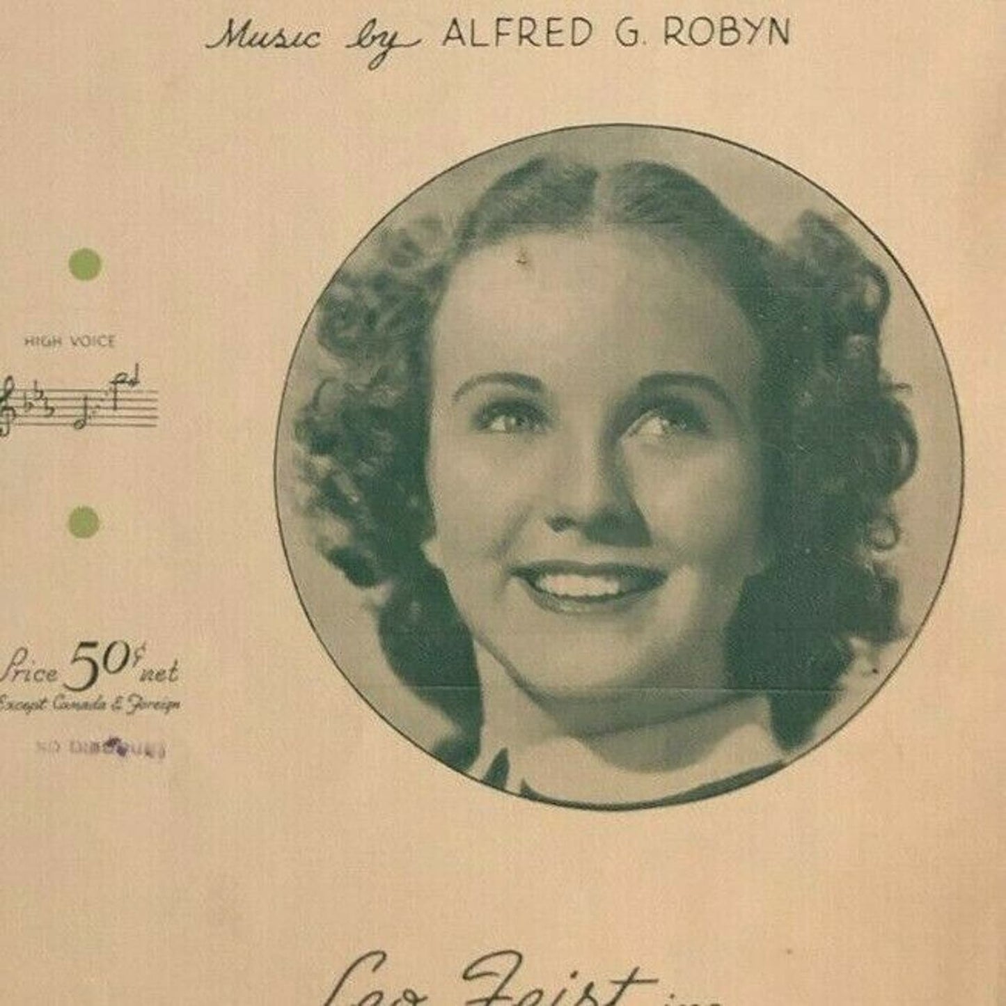 Vintage 1940's Sheet Music "A Heart That's Free" Thomas T. Railey