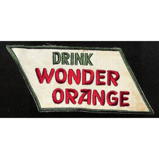 Drink Wonder Orange Large Embroidered Soda Patch c1940's-50's Scarce VGC