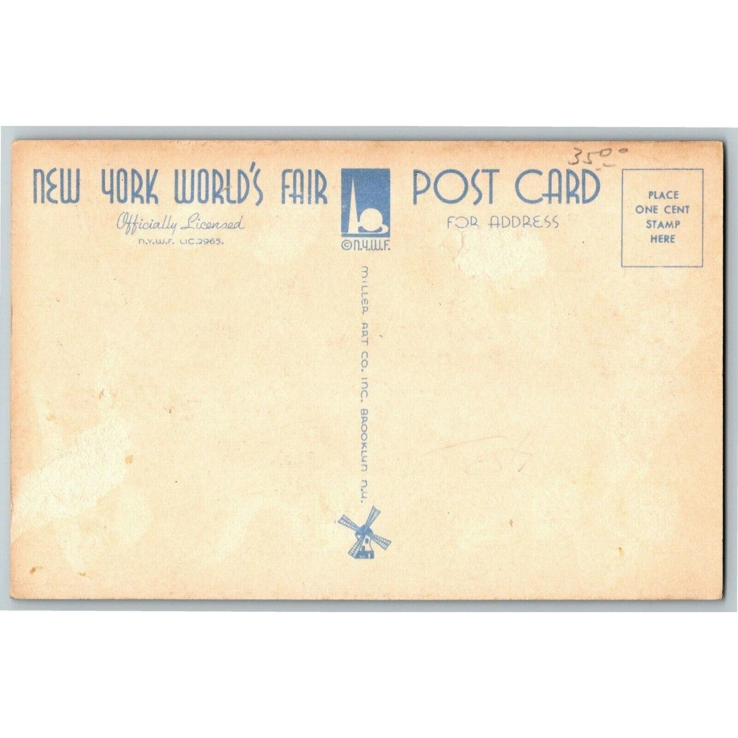 1939 New York World's Fair King George Queen Elizabeth Linen Postcard Unposted
