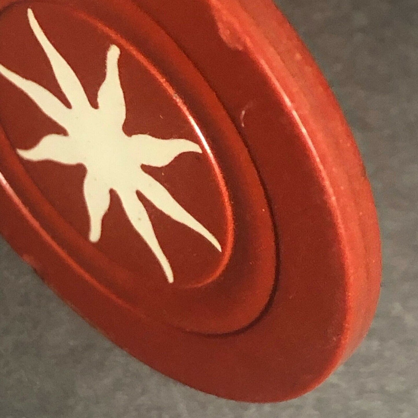 Vintage Monarch Sunburst Red Clay Poker Chip - Eisenstadt Collection