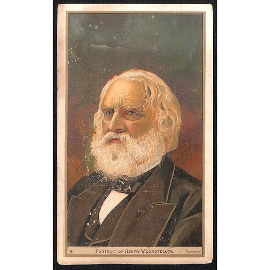 "Portrait of Henry W. Longfellow" Victorian Trade Card / Scrapbook #19