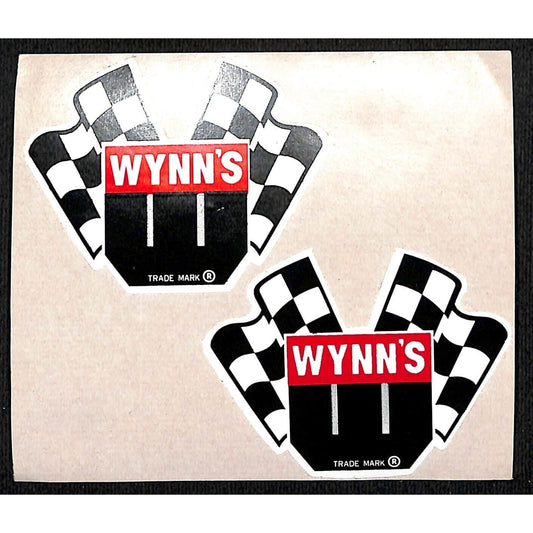 Wynn's Racing Decal / Auto Sticker Sheet w/ Crossed Checkered Flags c1970