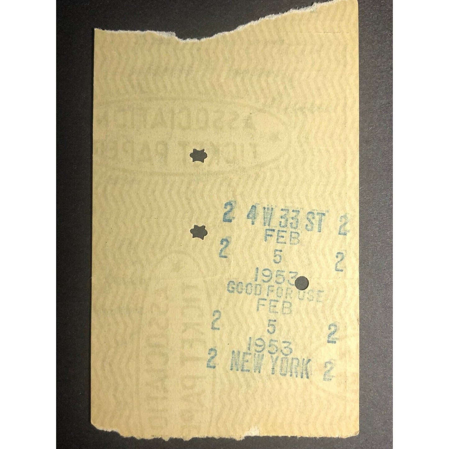 1953 Rutland Railroad / NY Central RR "to White Creek" Check / Ticket #8864