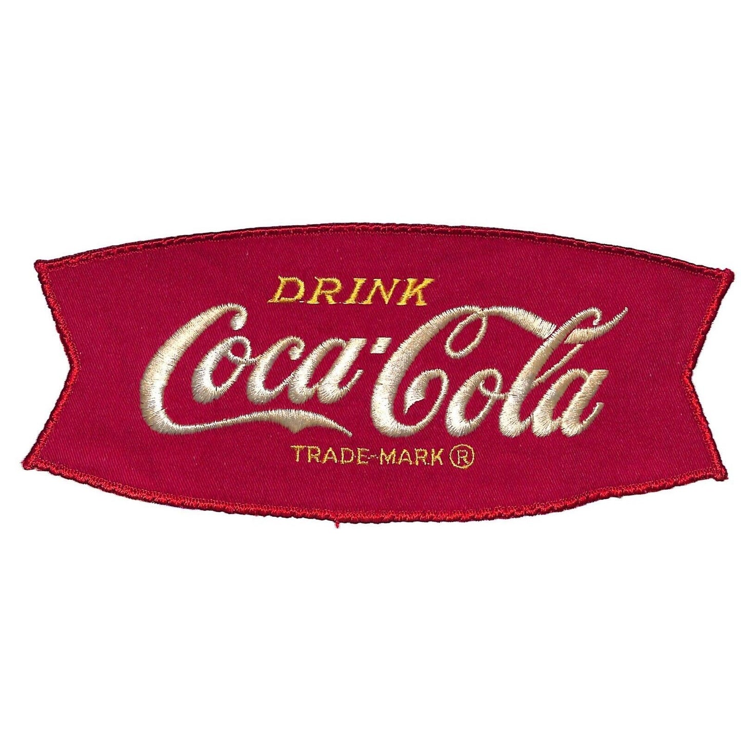Coca Cola Fishtail Vintage Embroidered Patch 3 3/4" x 8 3/4" c1958-60's - Scarce