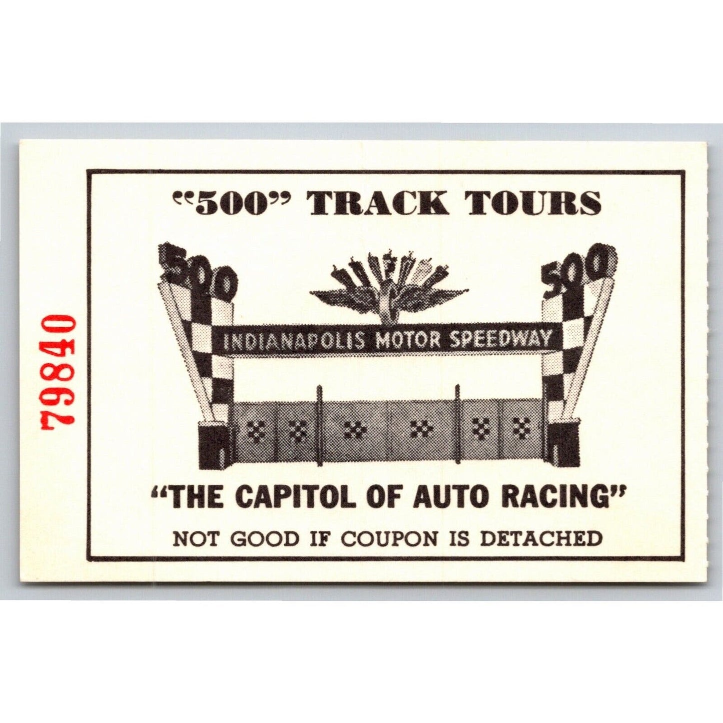 c1980's Indy "500 Track" Tour Ticket Stub Indianapolis IMS #79840