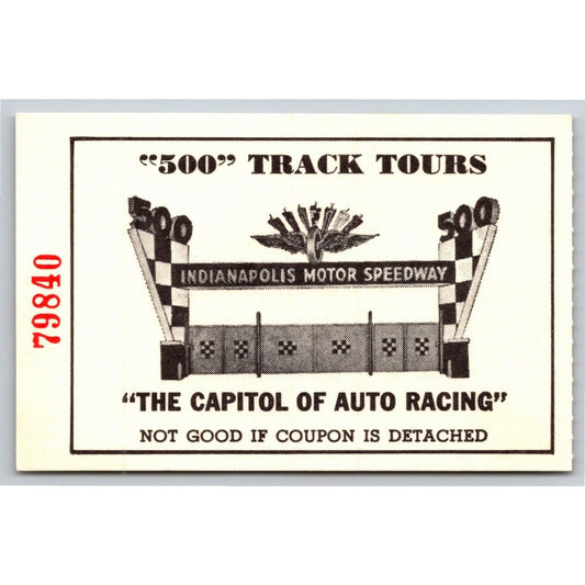c1980's Indy "500 Track" Tour Ticket Stub Indianapolis IMS #79840