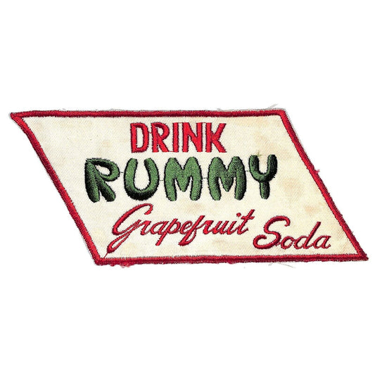 Drink Rummy Grapefruit Soda Large Embroidered Soda Patch c1940's-50's Scarce VGC