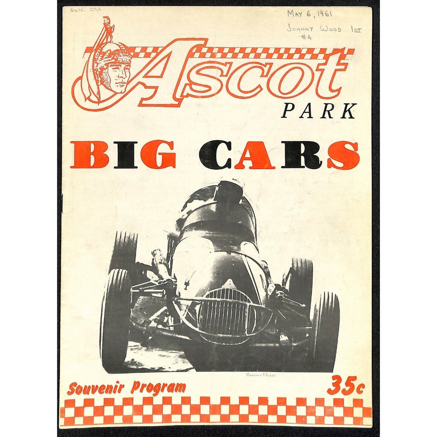Scarce May 6 1961 CRA Big Car Auto Racing Program Ascot Park Gardena, CA