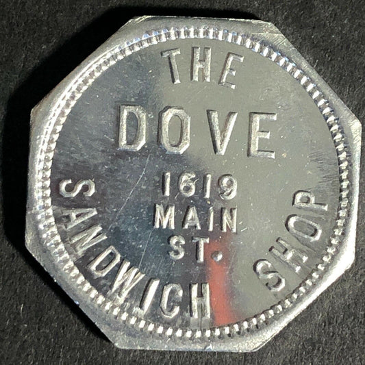 Fort Worth, TX ? Dove Sandwich Shop G/F 5c Alum Token 26.3mm - Octagon VGC
