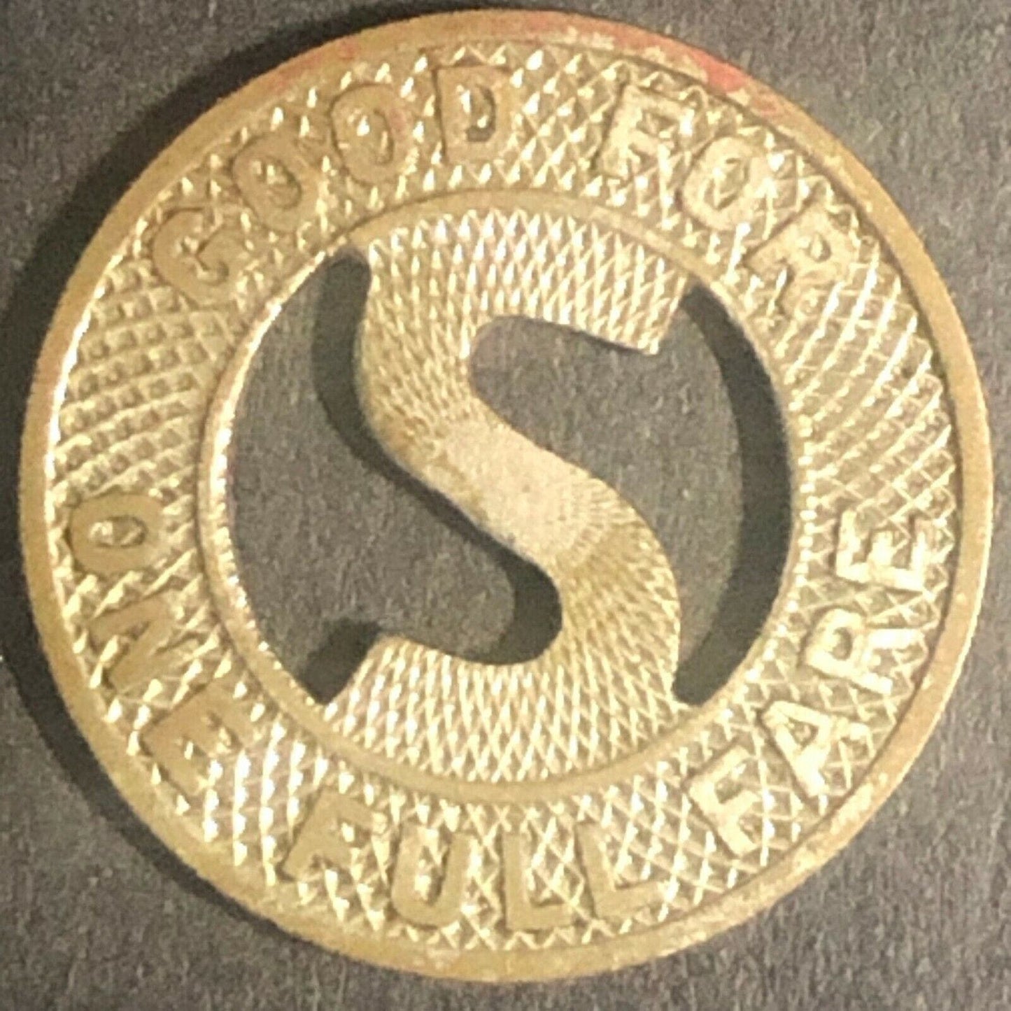 c1940's 16mm San Diego Elec. RY Co. G/F One Full Fare Transit Token CA (1426)
