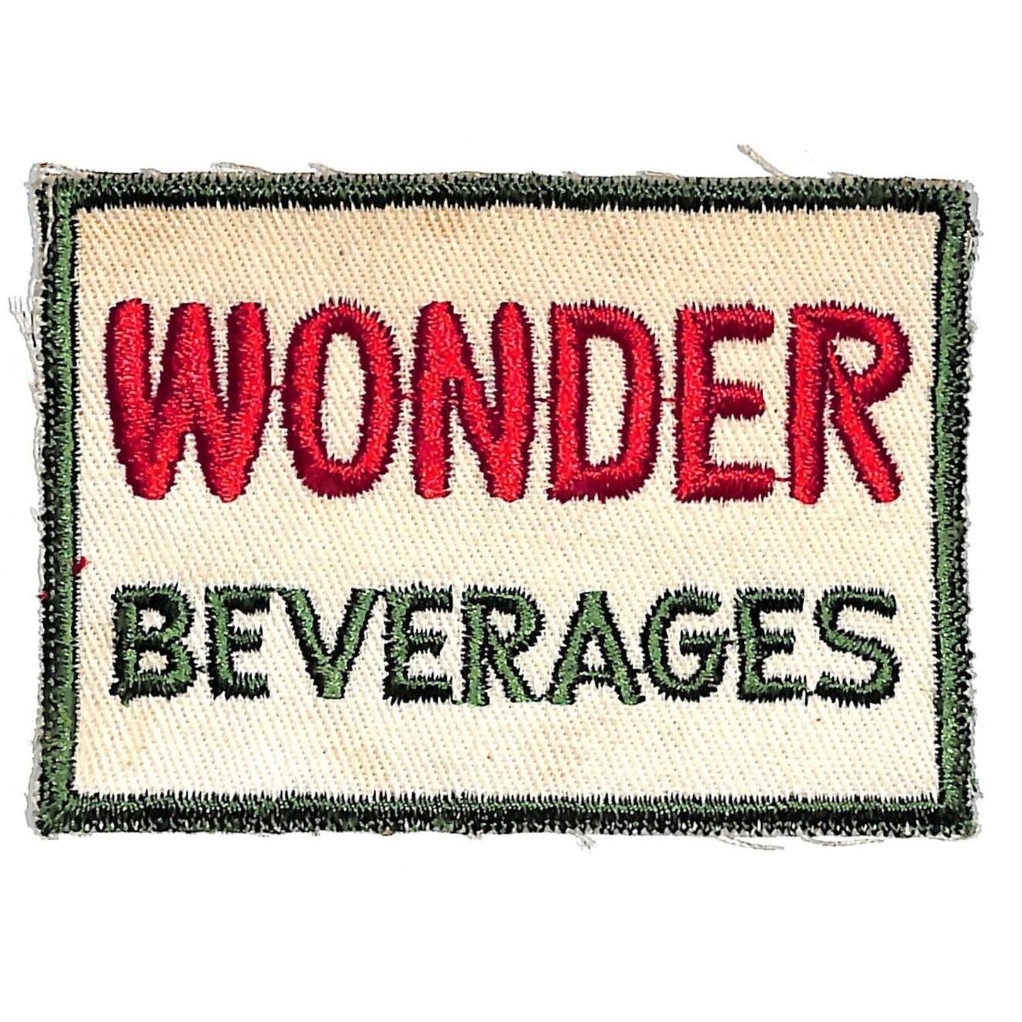 Wonder Beverages Embroidered Soda Patch c1940's-50's Scarce VGC