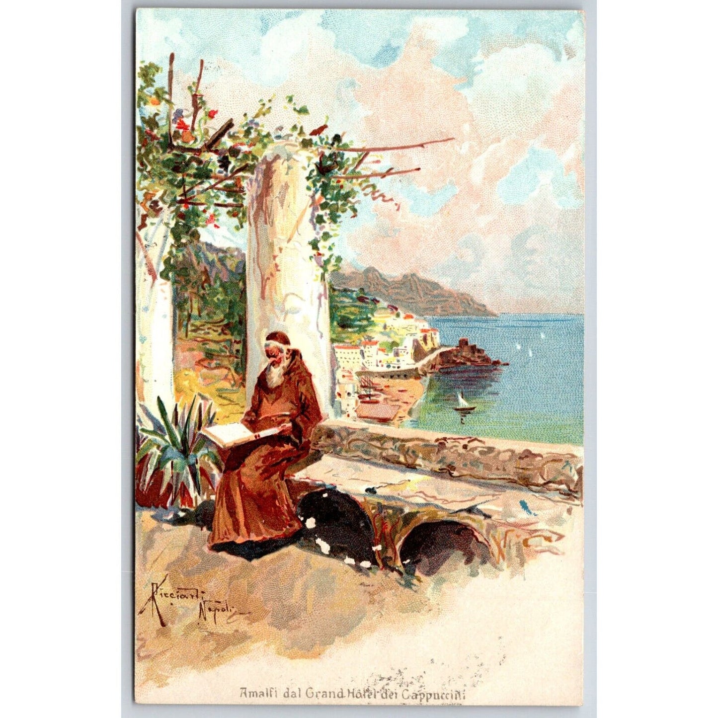 Italian Postcard Amalfi from the Grand Hotel dei Cappuccin 1901-1907 NP VGC