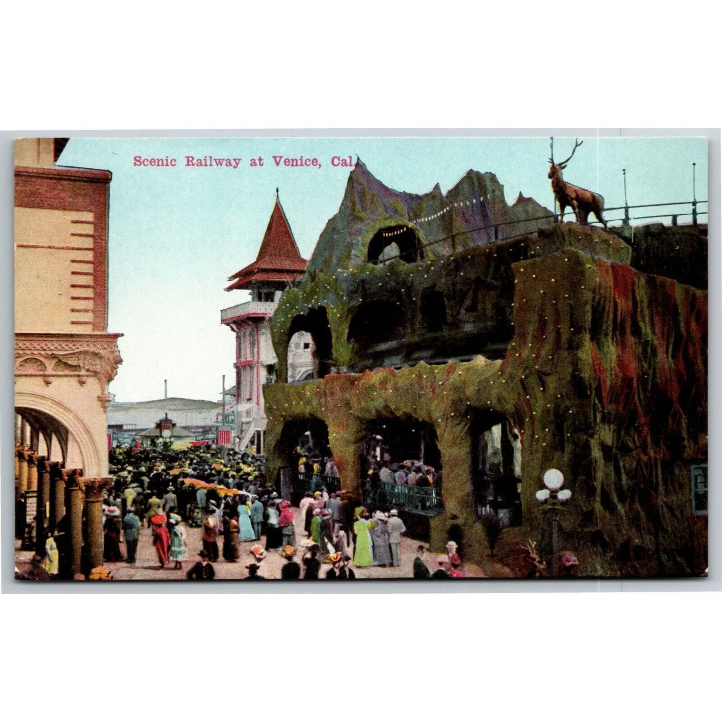 Vintage PPC Postcard - "Scenic Railway at Venice, CAL"