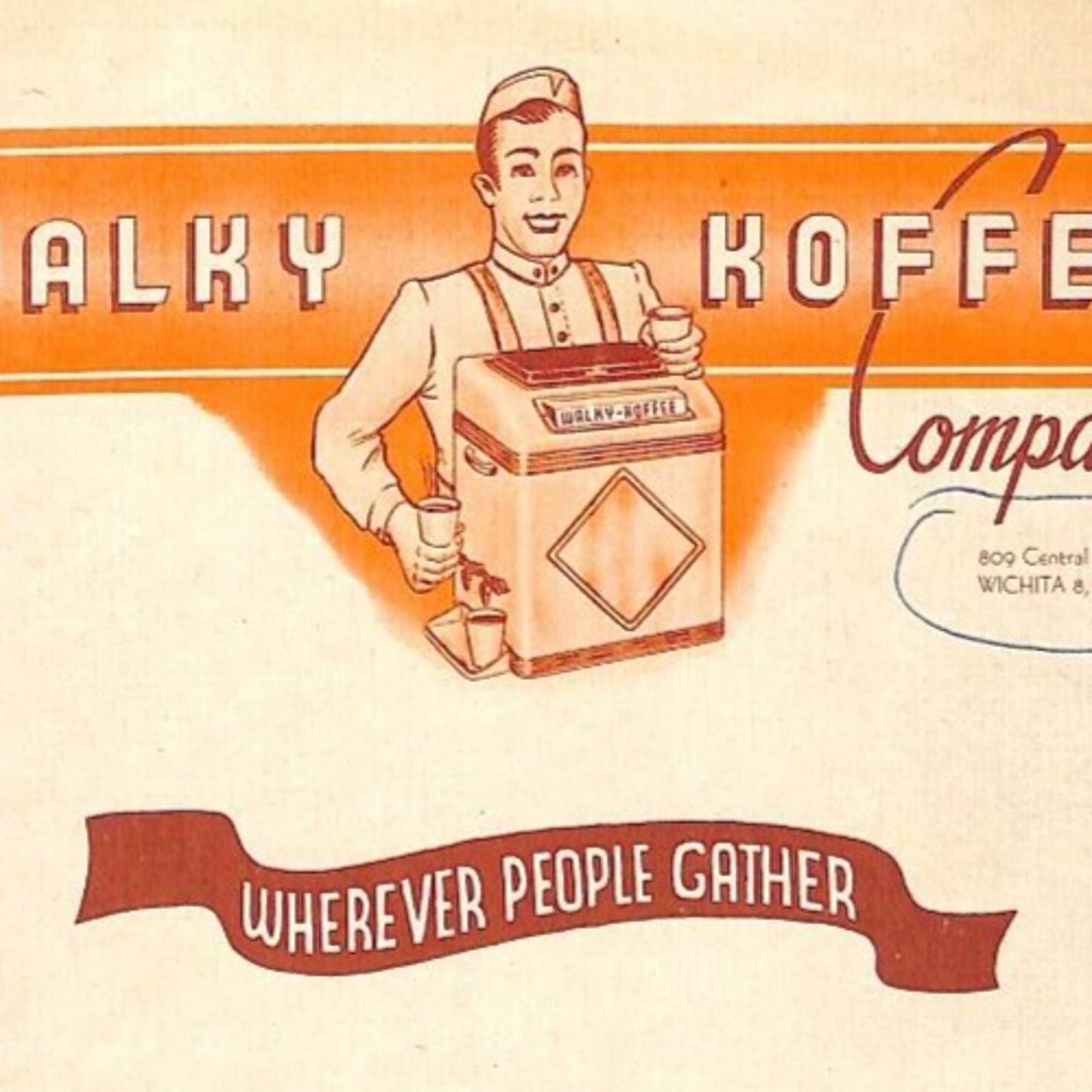 "Walky Koffee" Portable Coffee Vending Brochure Price List c1947-52 Very Scarce