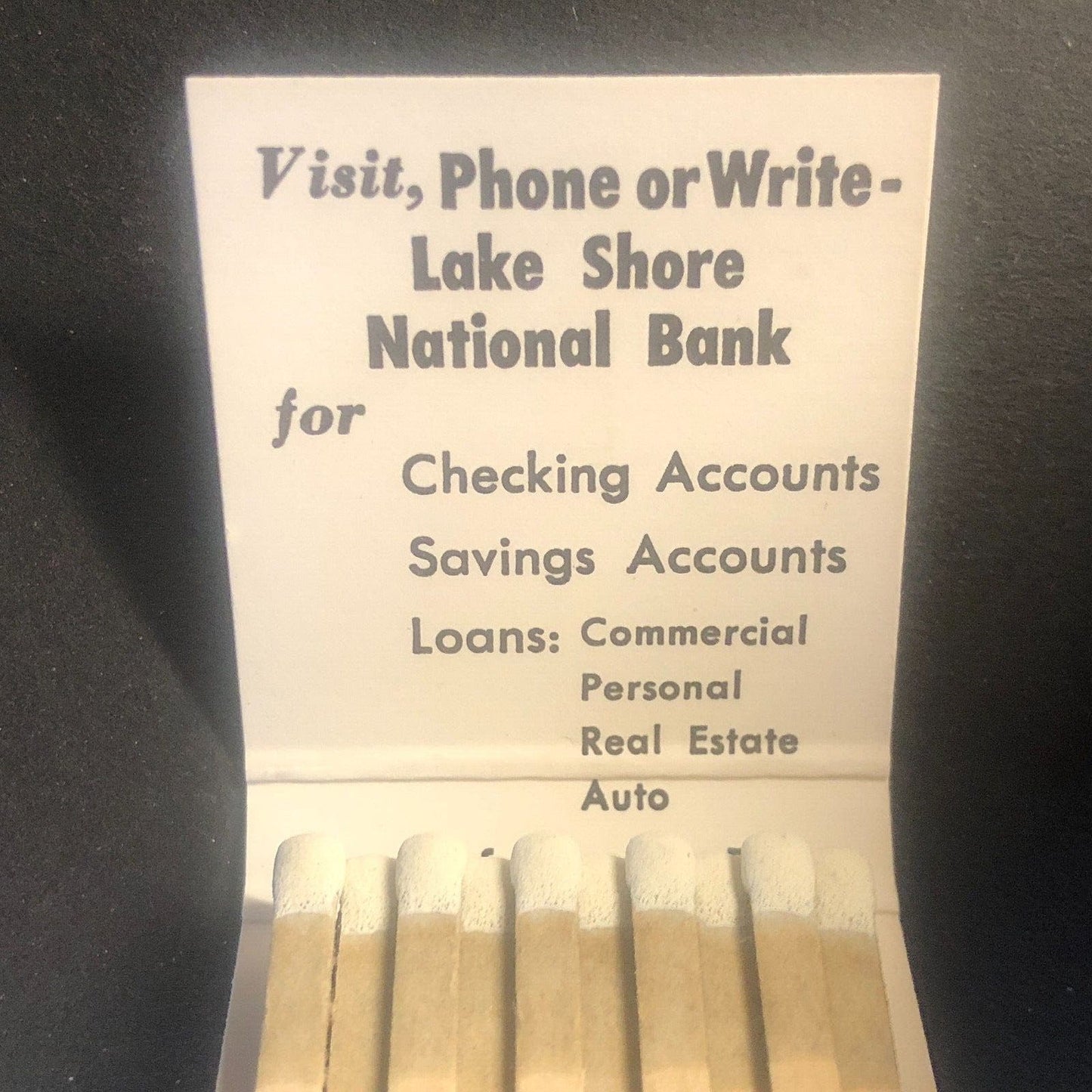 Lake Shore National Bank Chicago Vintage Full Matchbook c1950's-60's Scarce