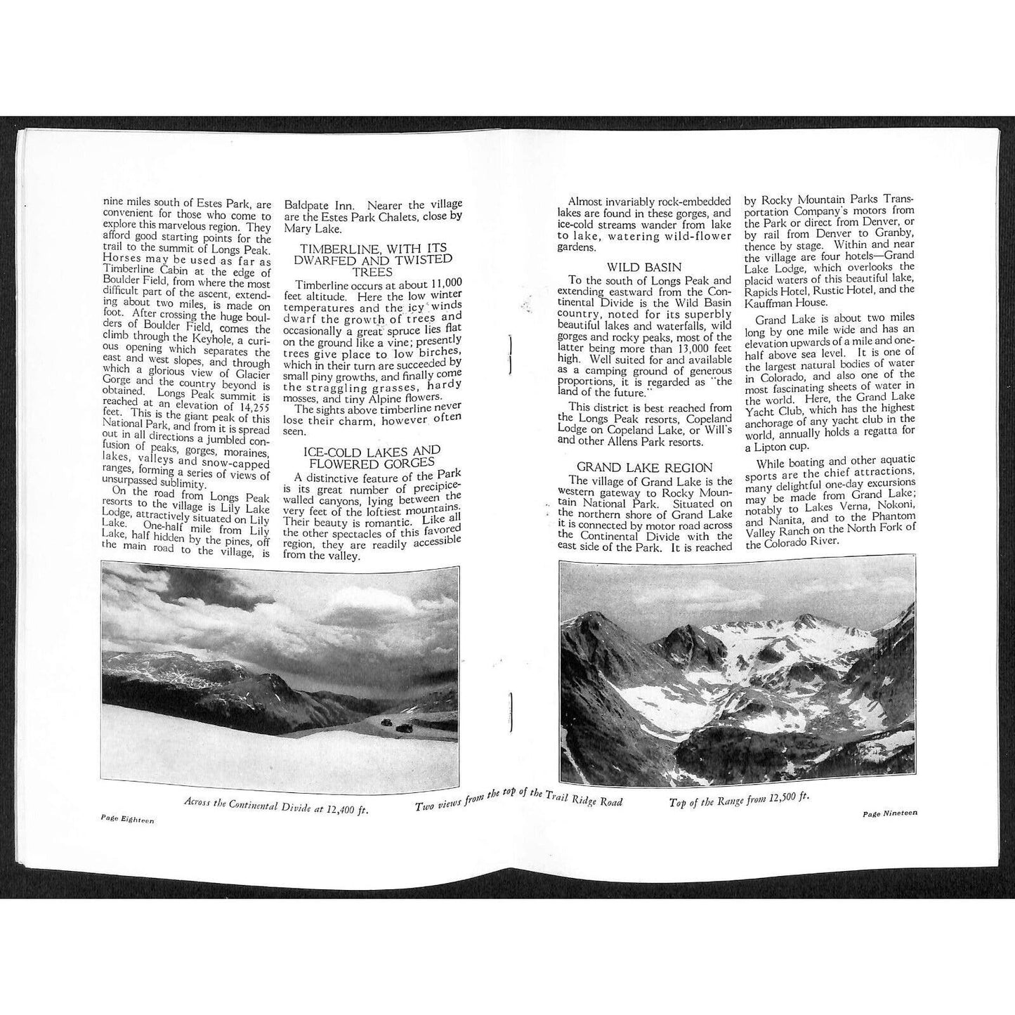 Burlington Route Rocky Mountain National Park Booklet 1935 Map VGC 36pp Scarce