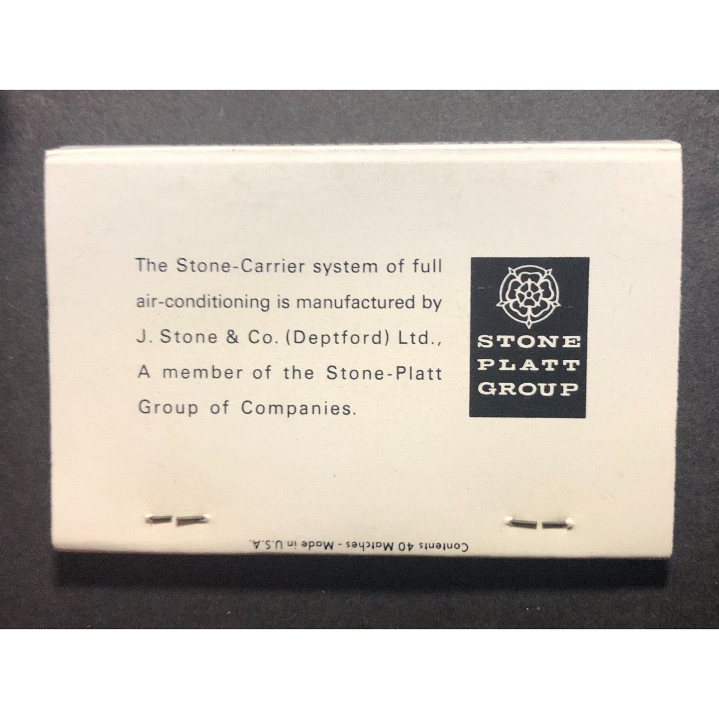 British Rail Stone-Carrier Pullman Car Deptford Full Matchbook c1960's-73 Scarce