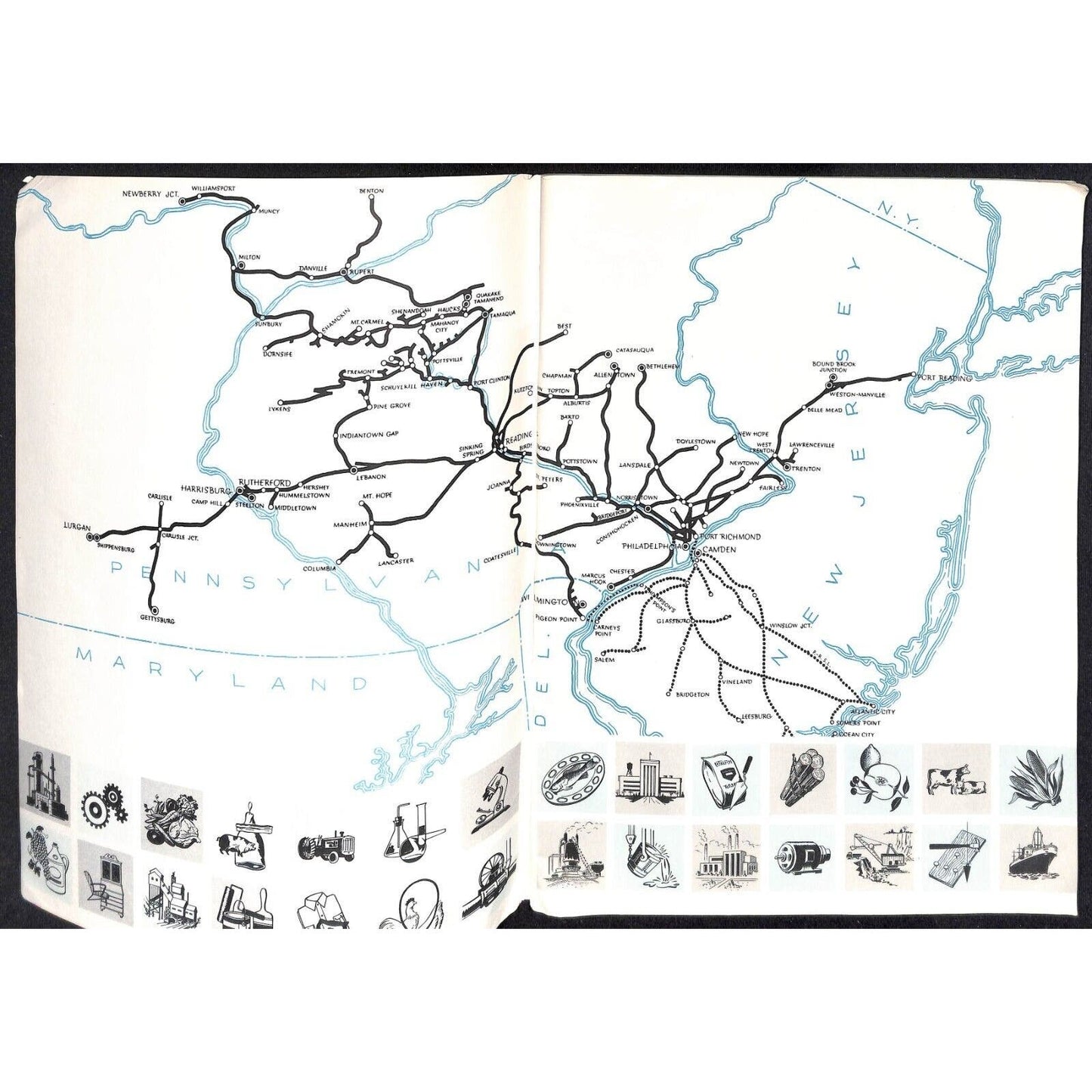 1958 "The Reading" Burlington Route Railroad Evolution / History SC Book 60pp VG