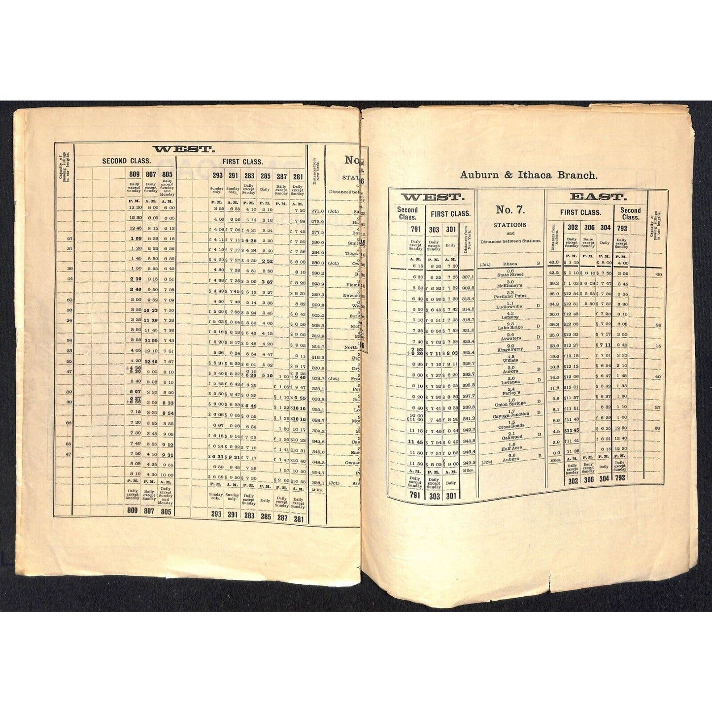 1911 Lehigh Valley Railroad Auburn Div. GOV'T / Employe Time Table 8pp Scarce