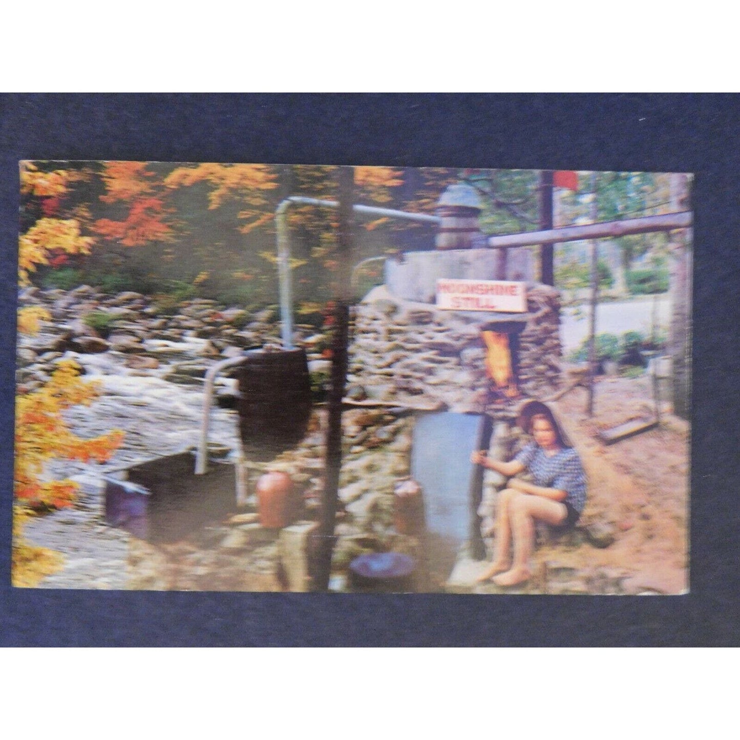 Vintage Postcard "..Ozark Mountain Stream" Moonshine Still Bootleg Alcohol c1974