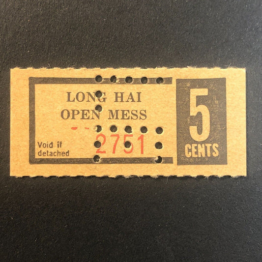 Long Hai Open Mess Vietnam Chit 5 Cents Trade Token U.S. Military