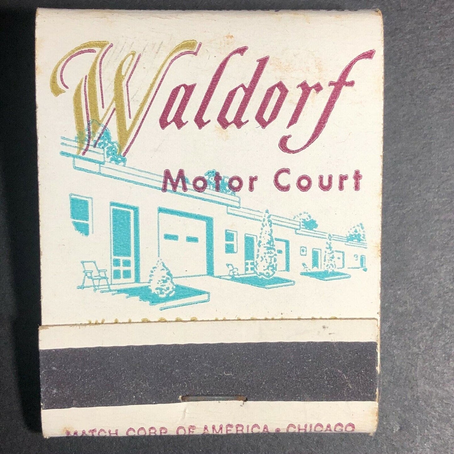 Scarce 1940's-50's Full Matchbook - Waldorf Motor Court - Waldorf, MD