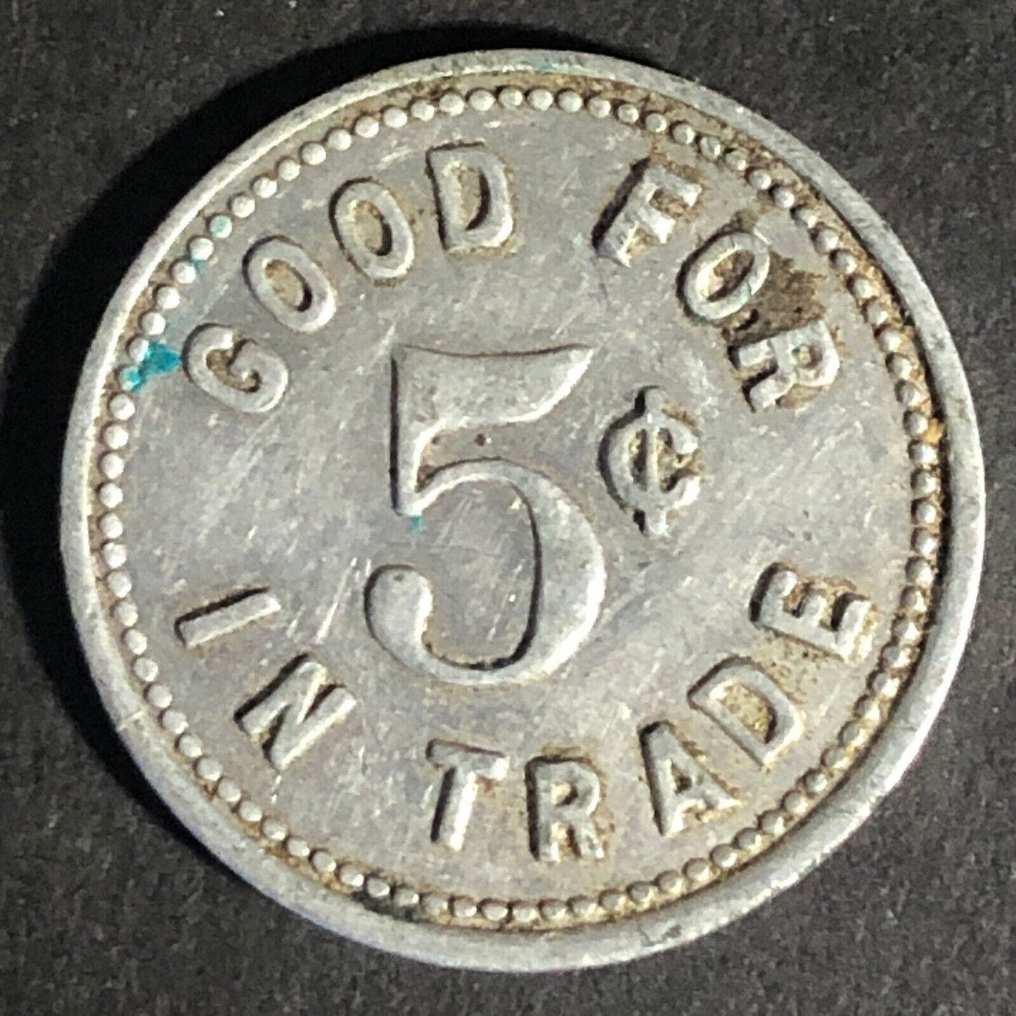 NCO Club Laughlin AFB Texas G/F 5c Aluminum Token 22.3mm Very Scarce