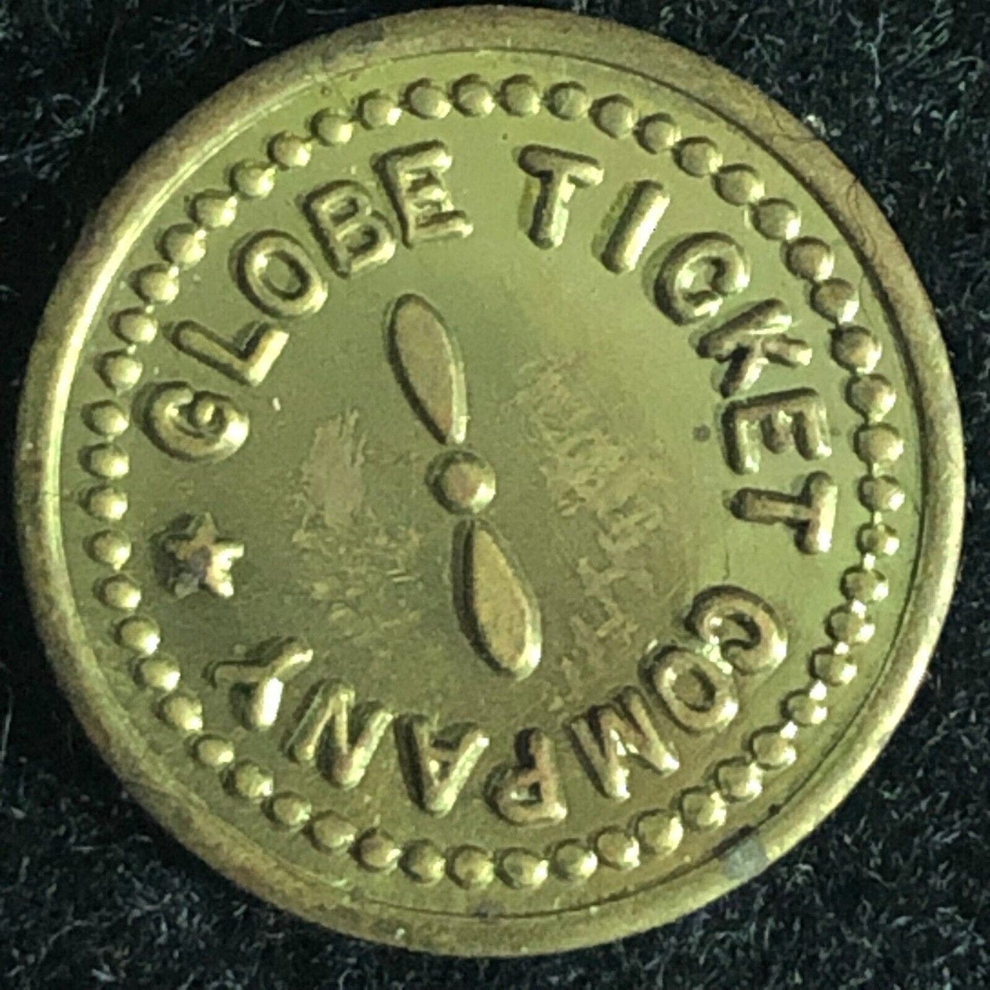 Globe Ticket Company (Tacoma, WA) Brass Token 16mm Very Scarce