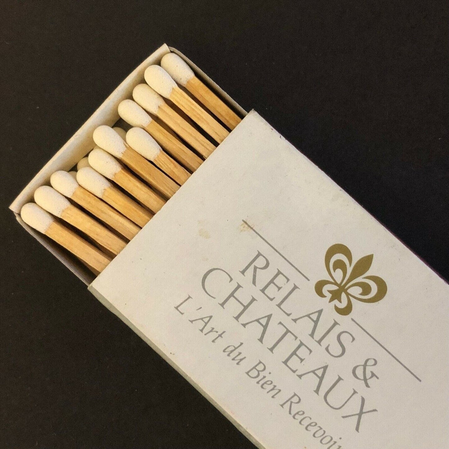 c1990 's Vintage Wooden Matchbox Matchbook "Chateau De Brindos" Relais Chateaux