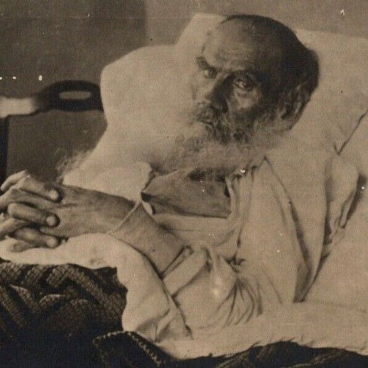 c1910 Vintage Russian Art Postcard Leo Tolstoy Deathbed Last Words