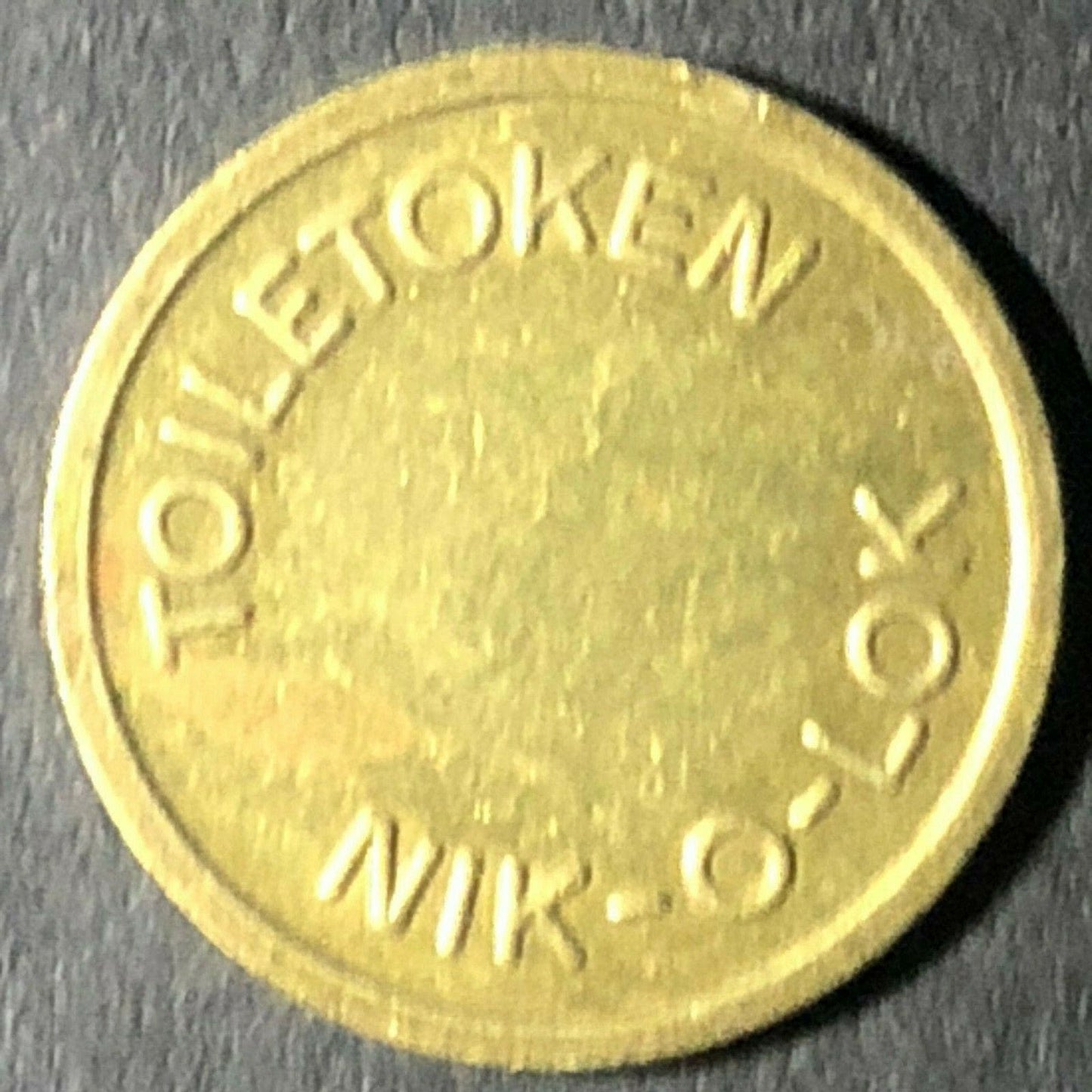 16.5mm Vintage Nik-O-Lok "Toiletoken" Brass Token - Fauver