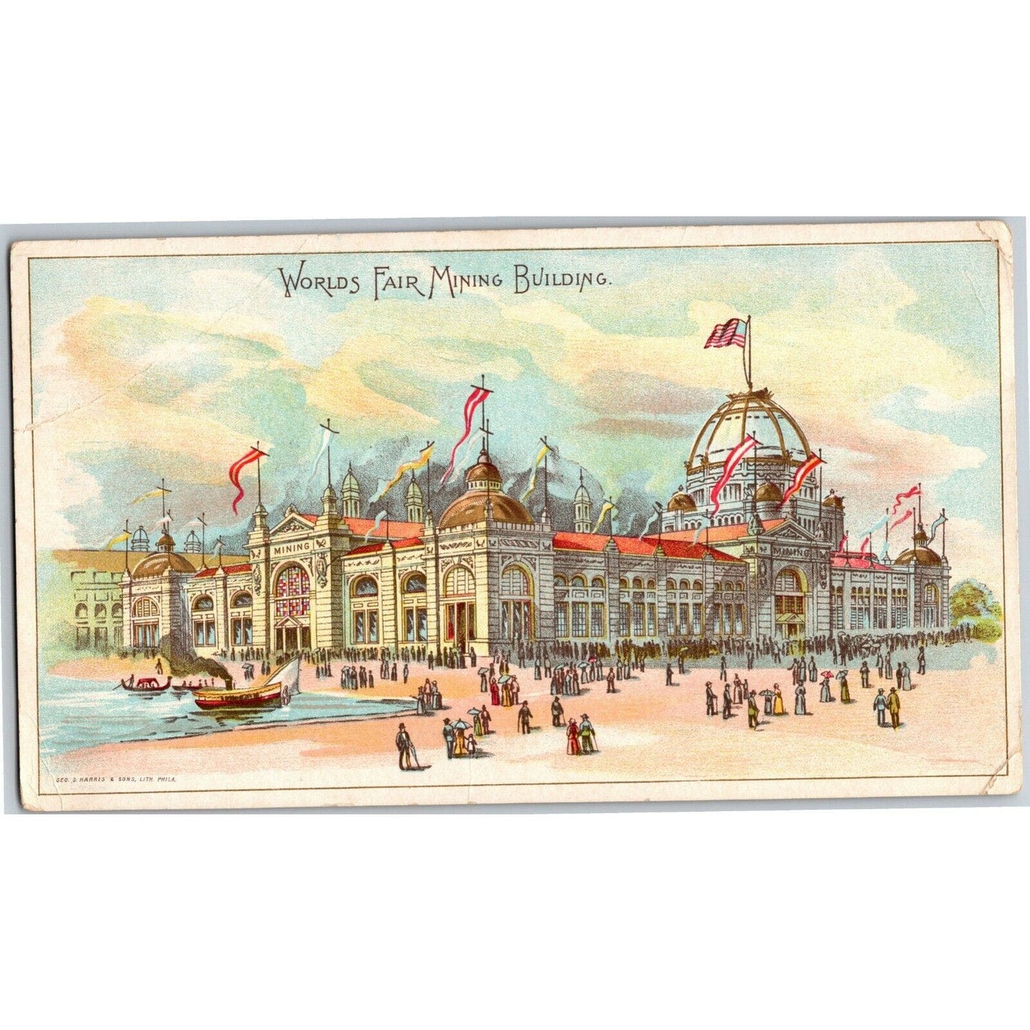 Large Unmarked 1893 Chicago Fair Trade Card - Mining Building