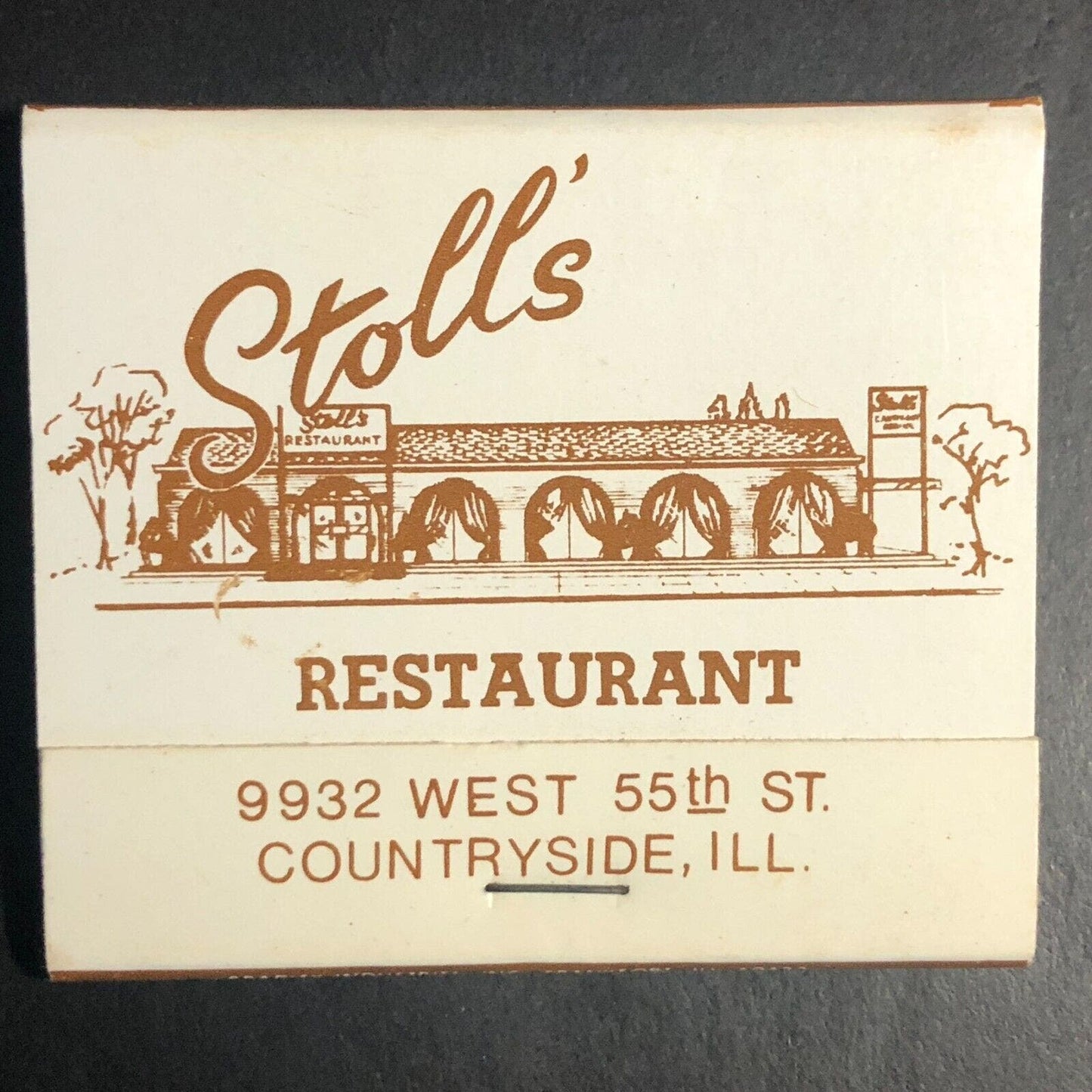 Stolls's Restaurant Countryside, IL Full Matchbook c1974-84 VGC
