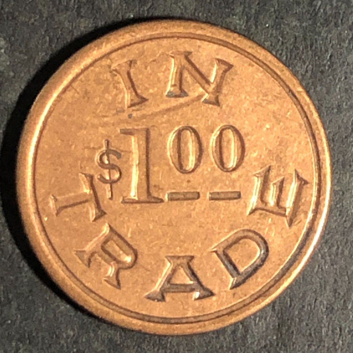 "F 135" "In $1.00 In Trade" Brass Token 17.65mm - Unknown