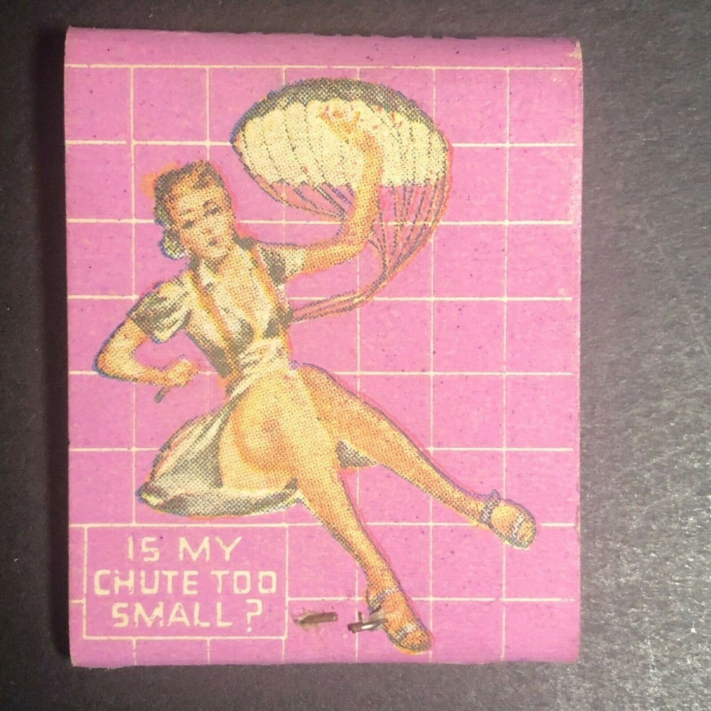 1940's-50's Full Matchbook "Center Dry Cleaners" "Is My Chute Too.." Meriden, CT